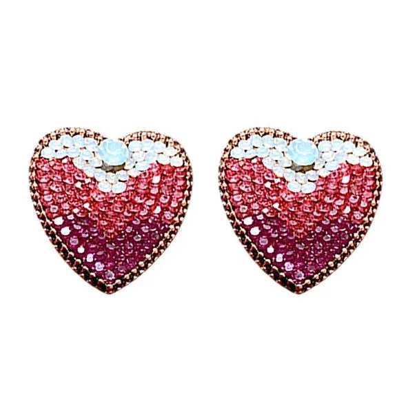 Luxurious Heart Geometric Heart Metal Electroplating Earrings
