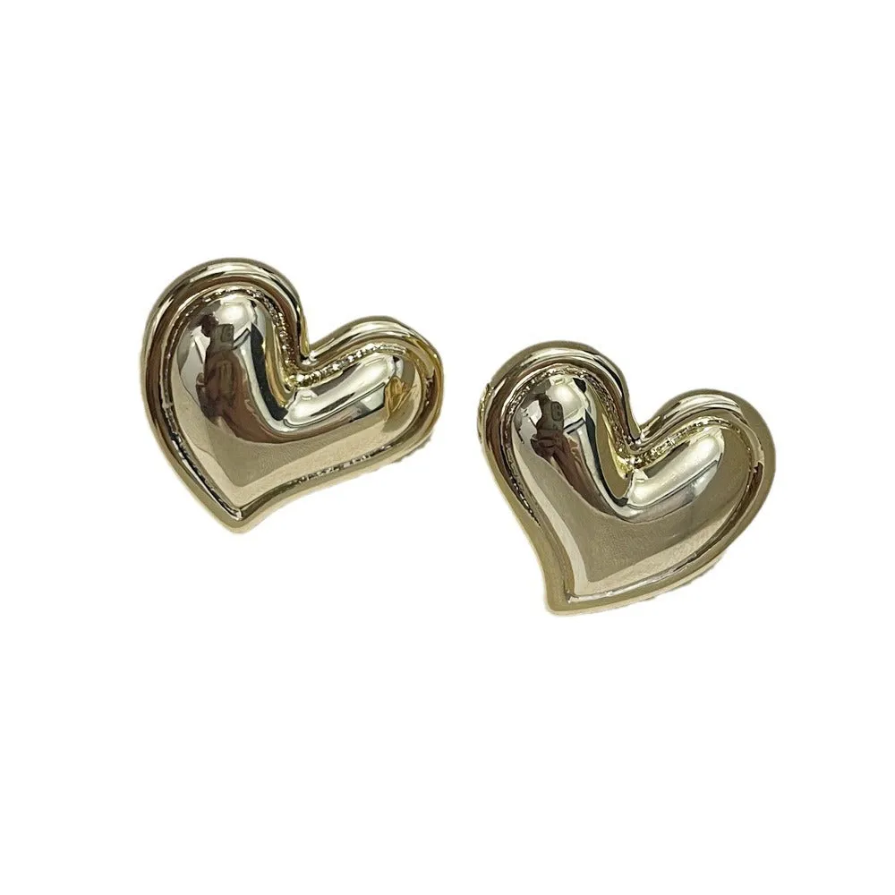 Luxurious Heart Heart Copper Drop Earrings