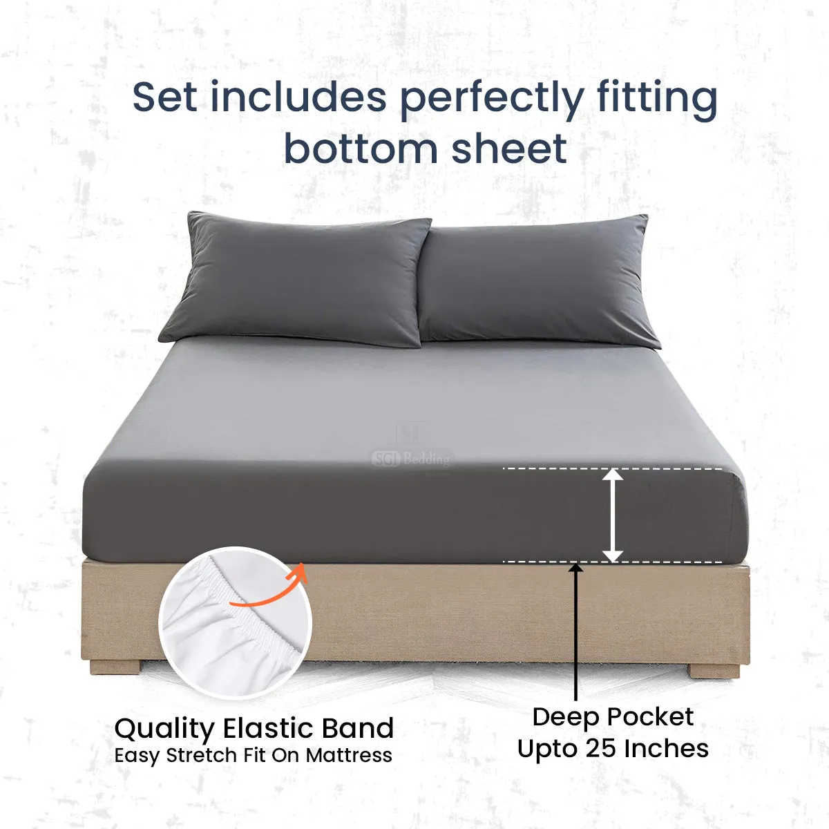 Luxurious Light Grey Sheet Set