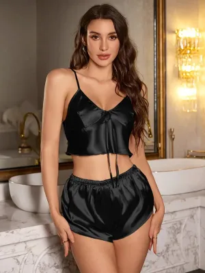 Luxurious Midnight Silky Pajama Set