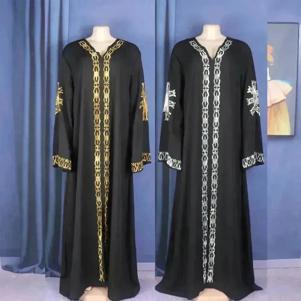 Luxurious Plain and Embroidered Turkey Abaya Dress