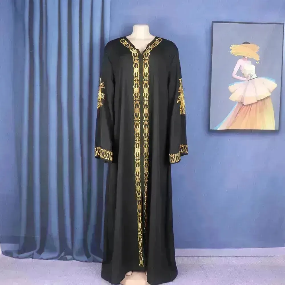 Luxurious Plain and Embroidered Turkey Abaya Dress