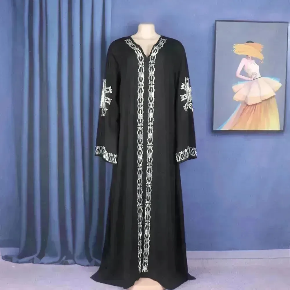 Luxurious Plain and Embroidered Turkey Abaya Dress