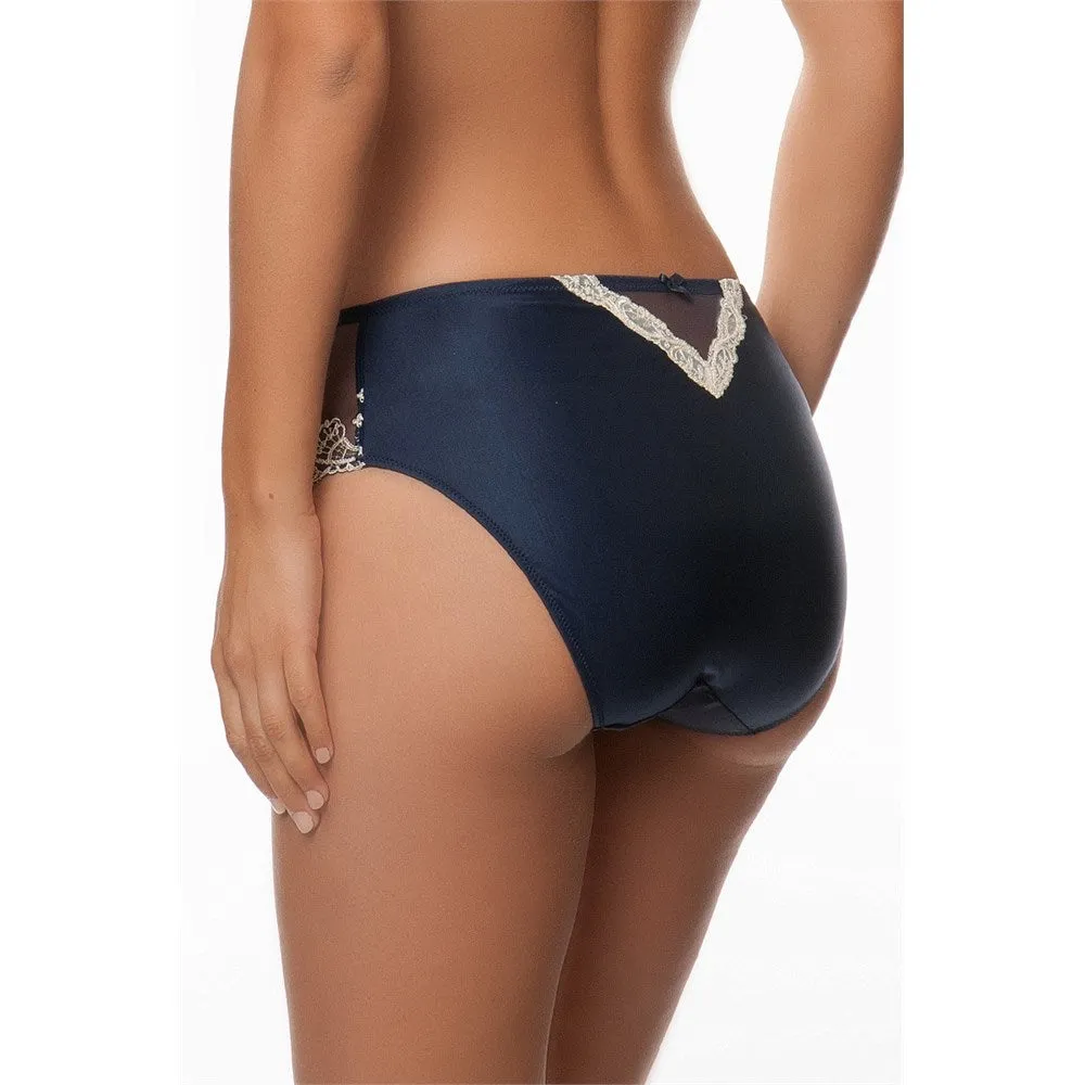 Luxurious Silk Embroidered Full Brief