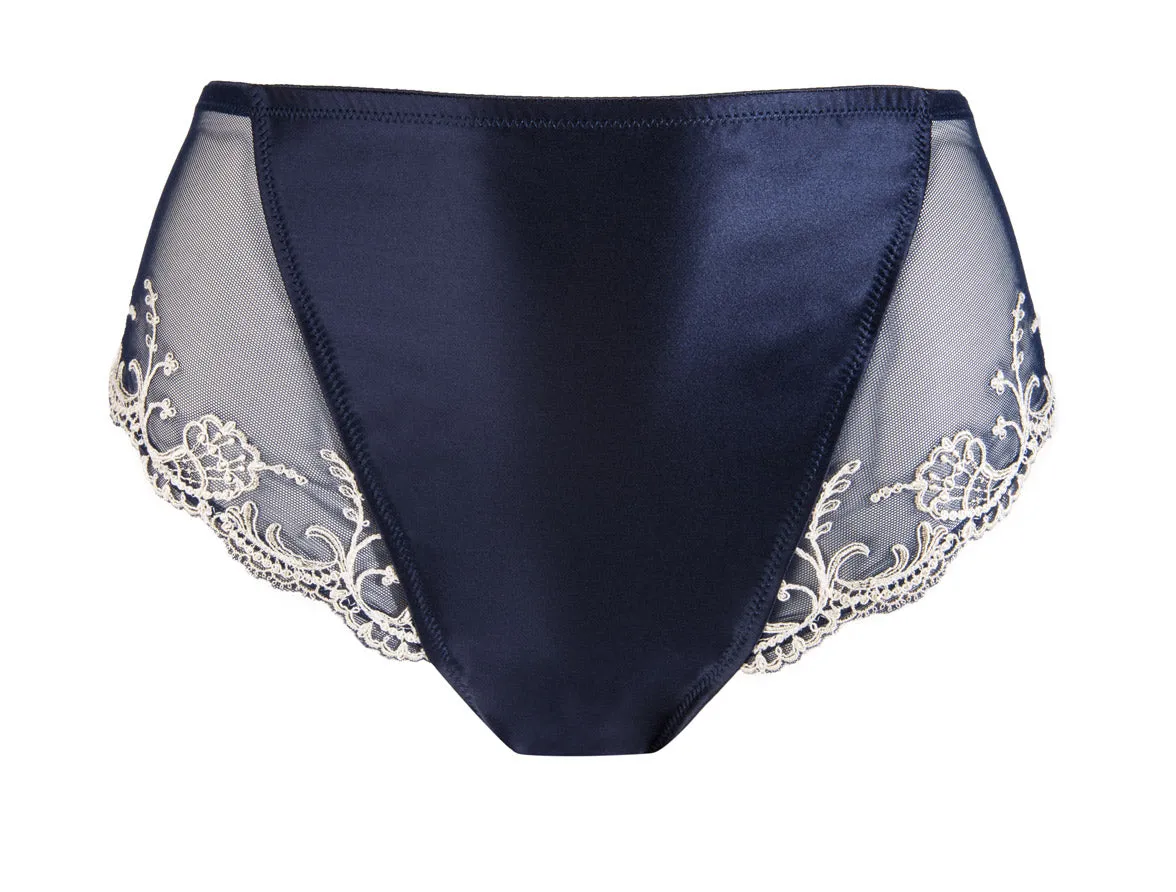 Luxurious Silk Embroidered Full Brief
