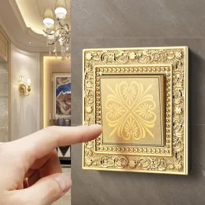 Luxurious switch  engraving control panel on the wall lighted