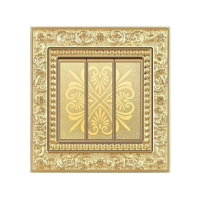 Luxurious switch  engraving control panel on the wall lighted