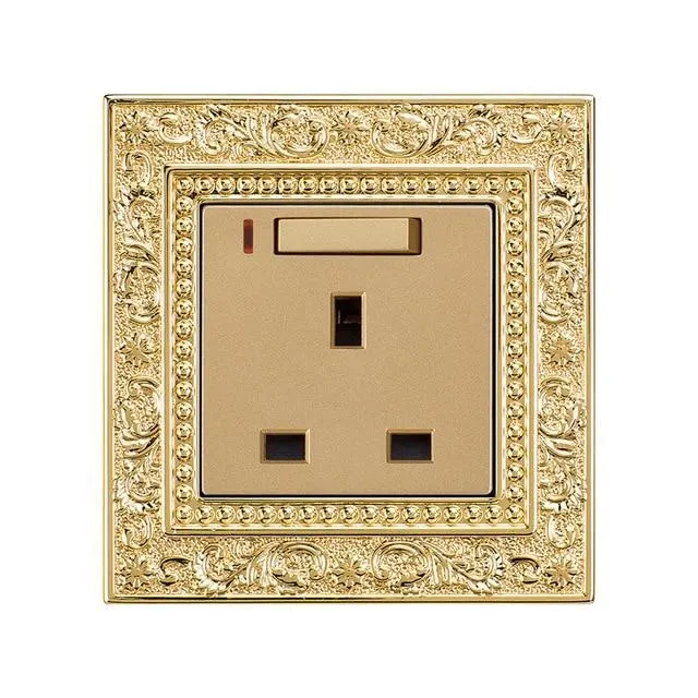 Luxurious switch  engraving control panel on the wall lighted