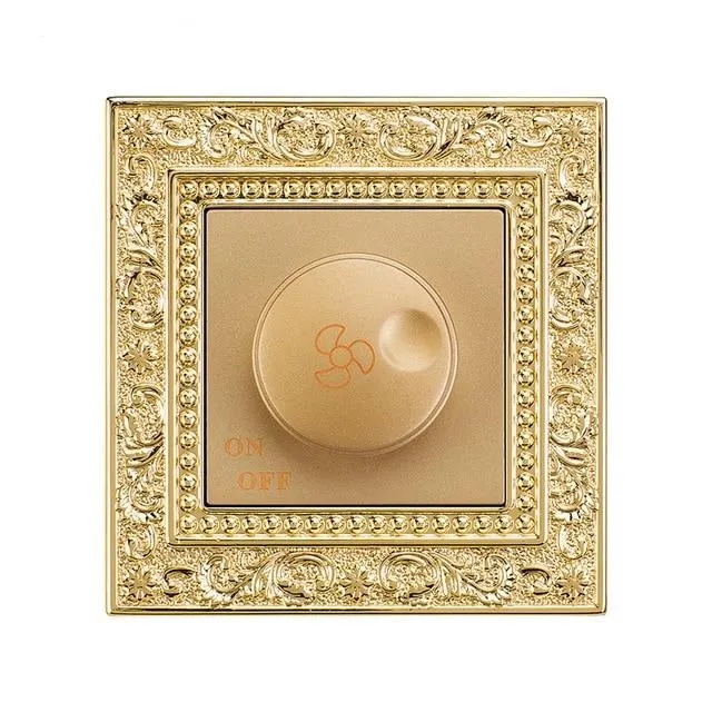 Luxurious switch  engraving control panel on the wall lighted