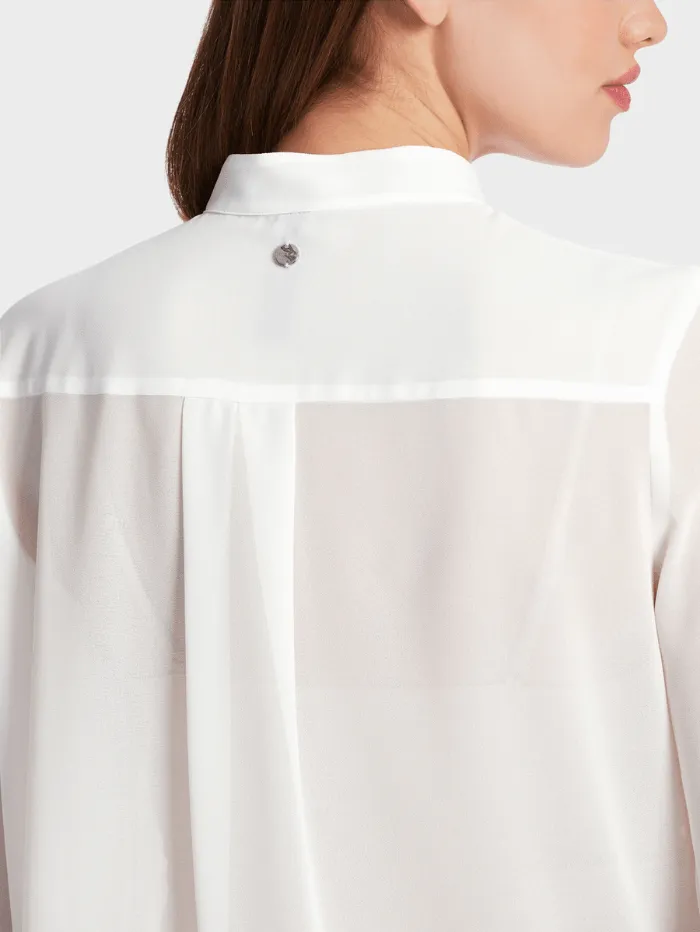 Marc Cain Collections Off White Blouse With Flounces WC 51.27 W44 COL 110