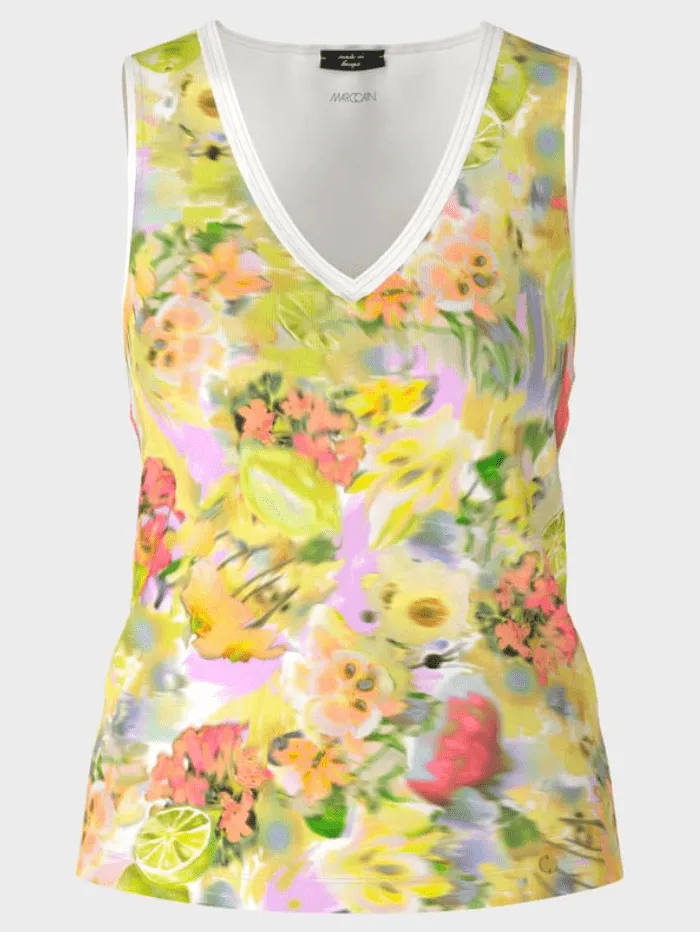 Marc Cain Collections Sleeveless Print Top In Pale Lemon WC 61.22 J24 COL 420