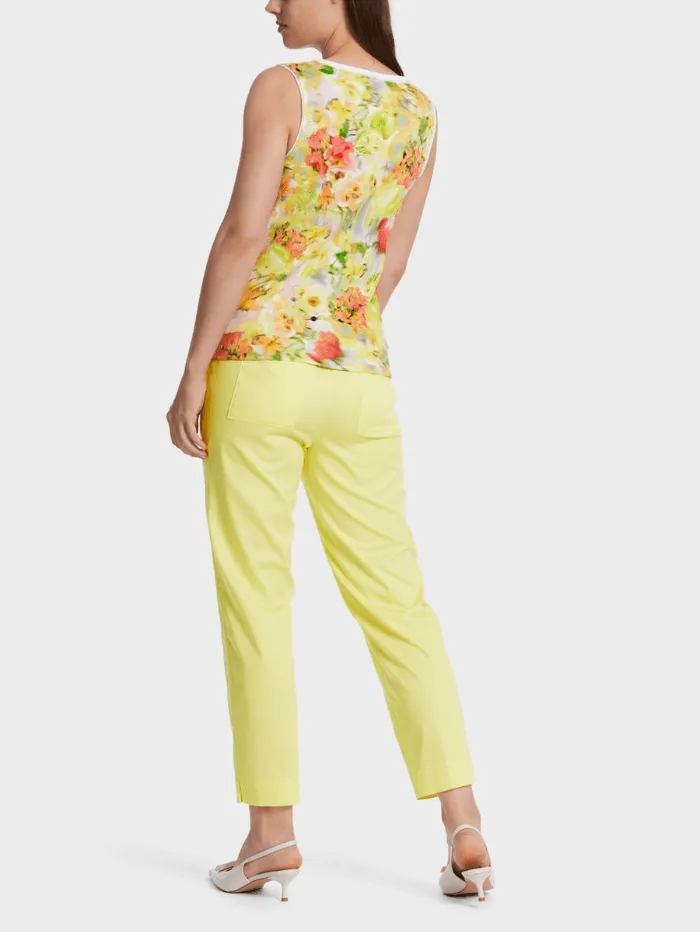 Marc Cain Collections Sleeveless Print Top In Pale Lemon WC 61.22 J24 COL 420
