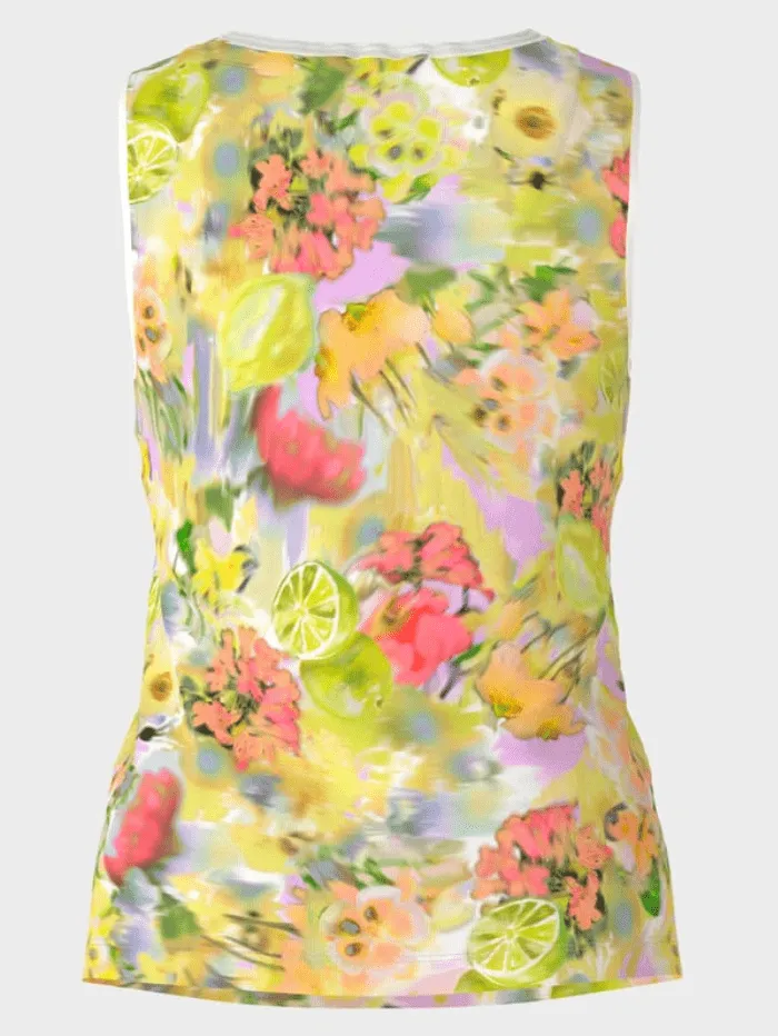 Marc Cain Collections Sleeveless Print Top In Pale Lemon WC 61.22 J24 COL 420