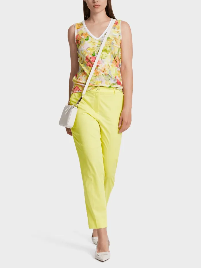 Marc Cain Collections Sleeveless Print Top In Pale Lemon WC 61.22 J24 COL 420