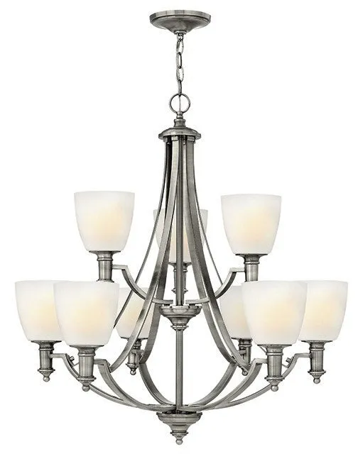 Marshes Antique Nickel 9 Lamp Chandelier - ID 6114