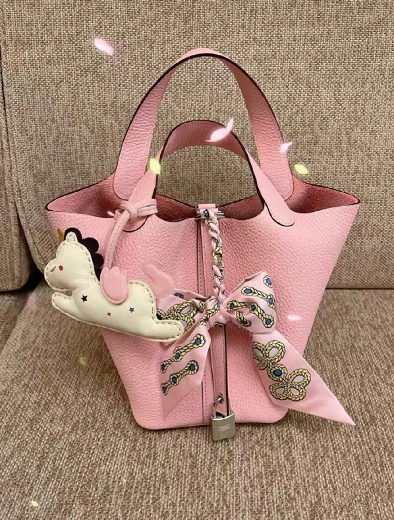 MDC Basket Bag in Caviar Leather (With Free Twilly Scarf and Horse Bag Charm)