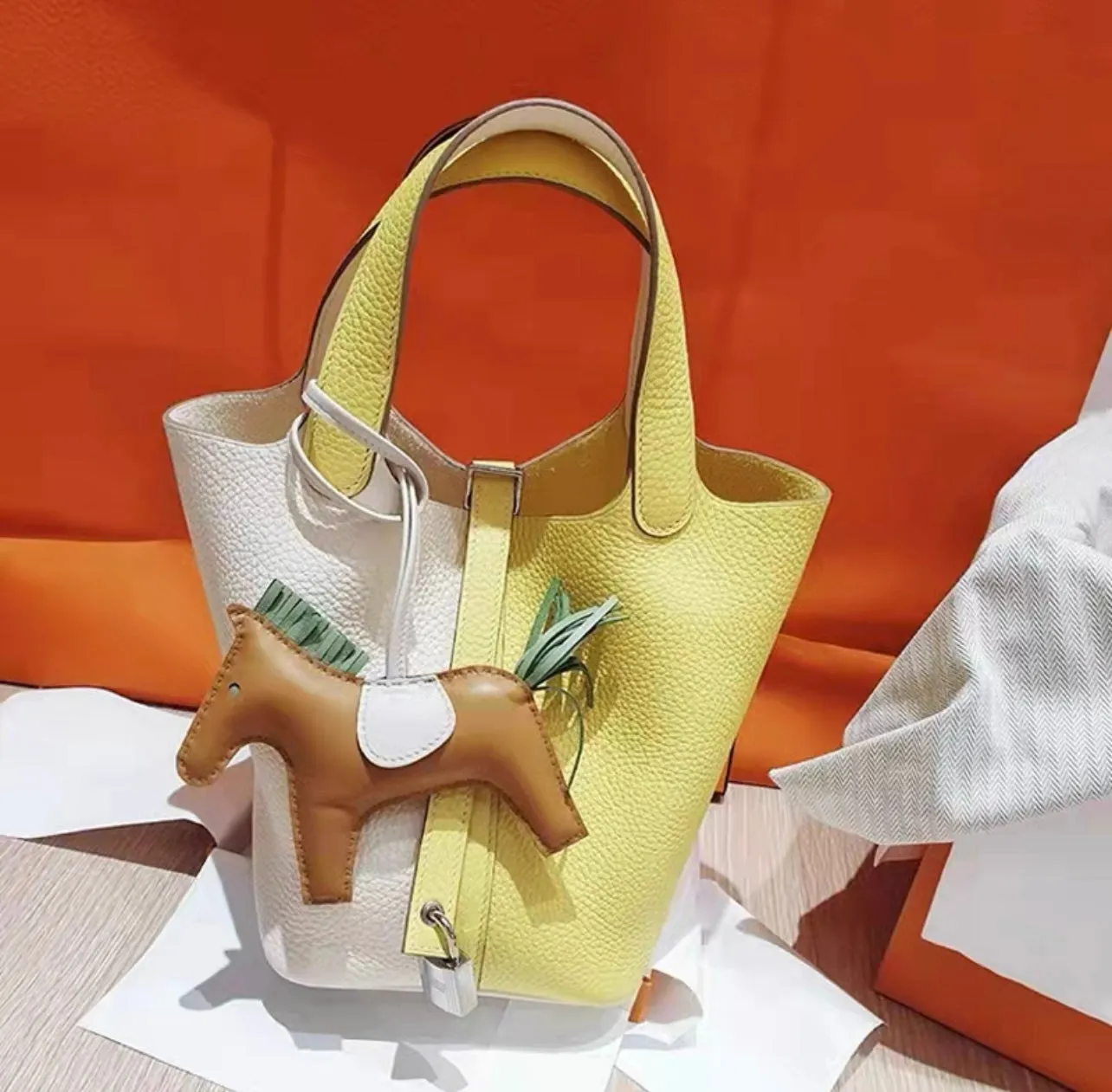 MDC Basket Bag in Caviar Leather (With Free Twilly Scarf and Horse Bag Charm)