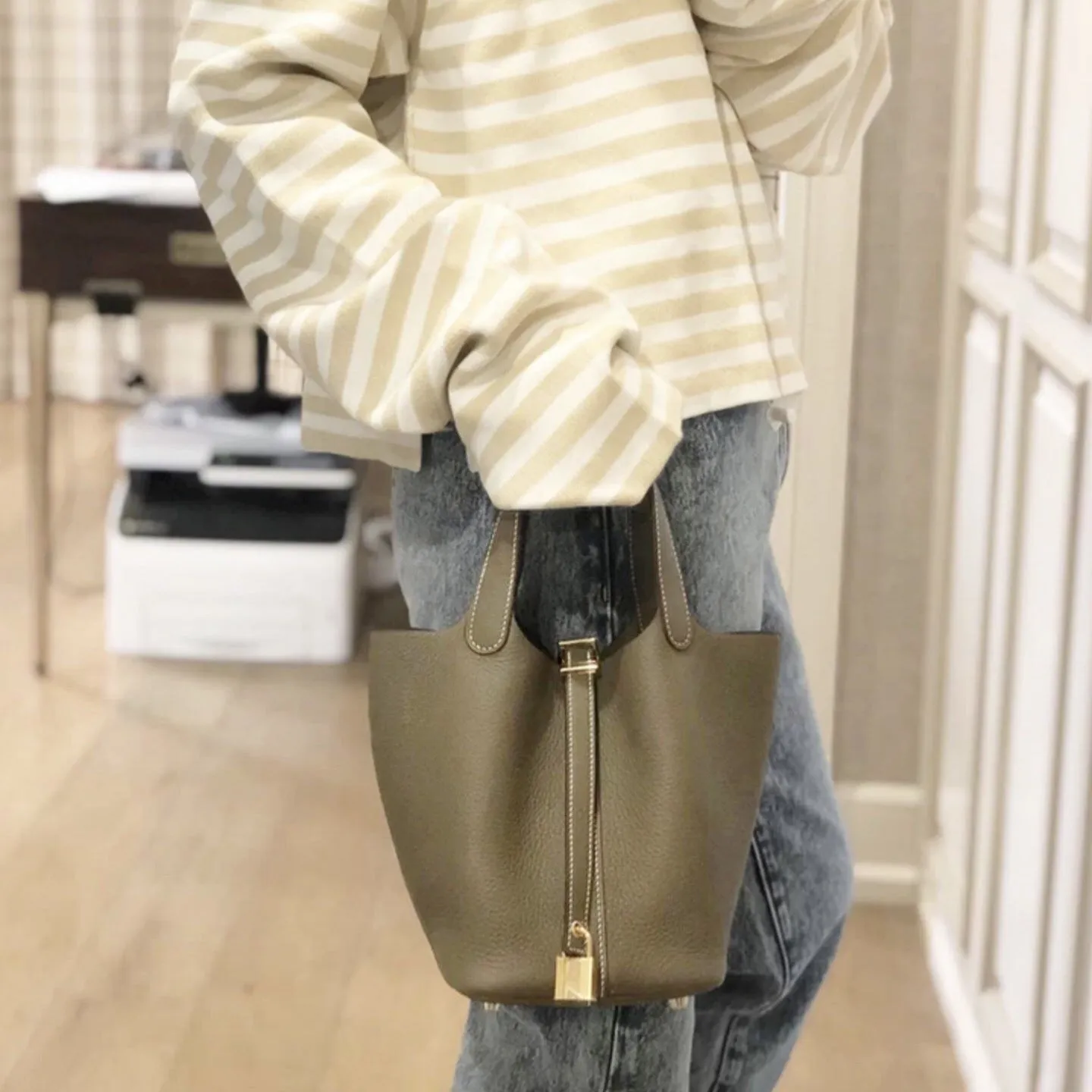 MDC Basket Bag in Caviar Leather (With Free Twilly Scarf and Horse Bag Charm)