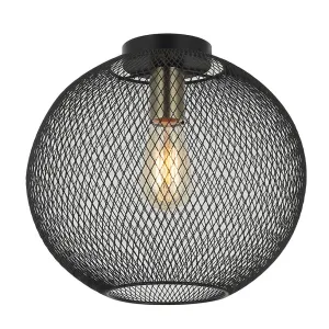 Mikasa Ceiling Light | Black and Antique Brass