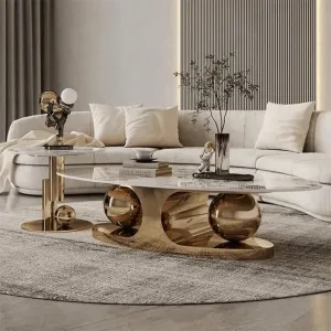 Modern and Luxurious Oval Shape Centre Table Set