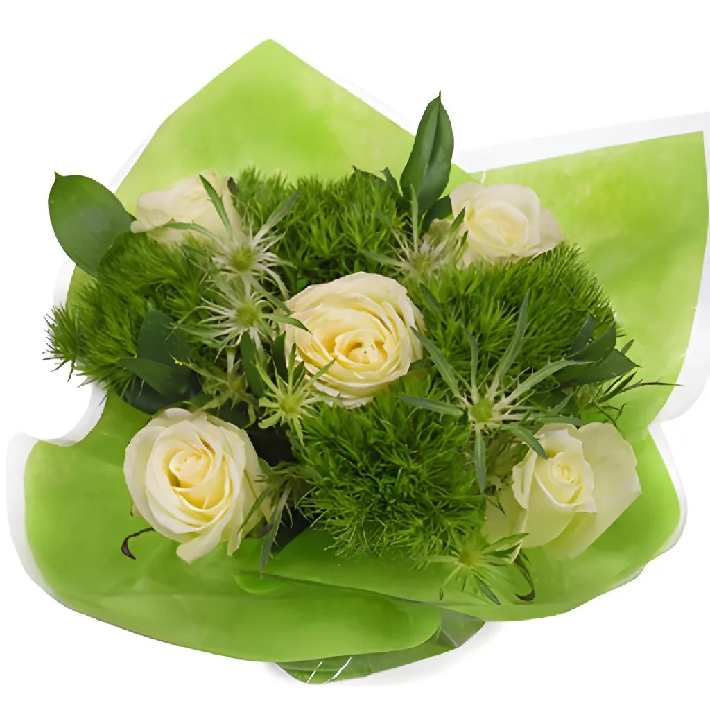 Monochromatic Green Bouquetta Centerpieces