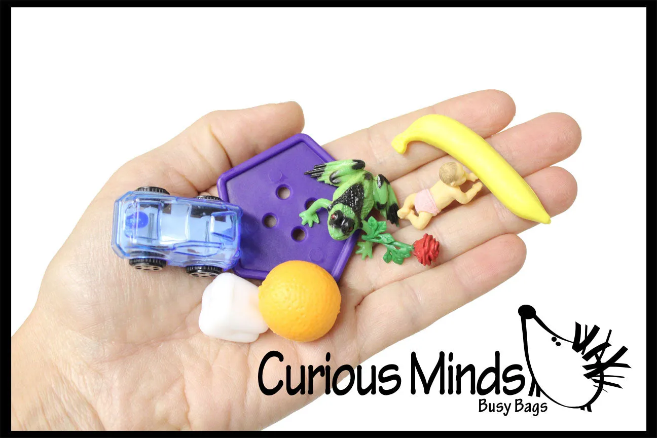 Montessori Object Match with Cards- Miniature Objects with Matching Cards - 2 Part Cards.  Montessori learning toy, language materials