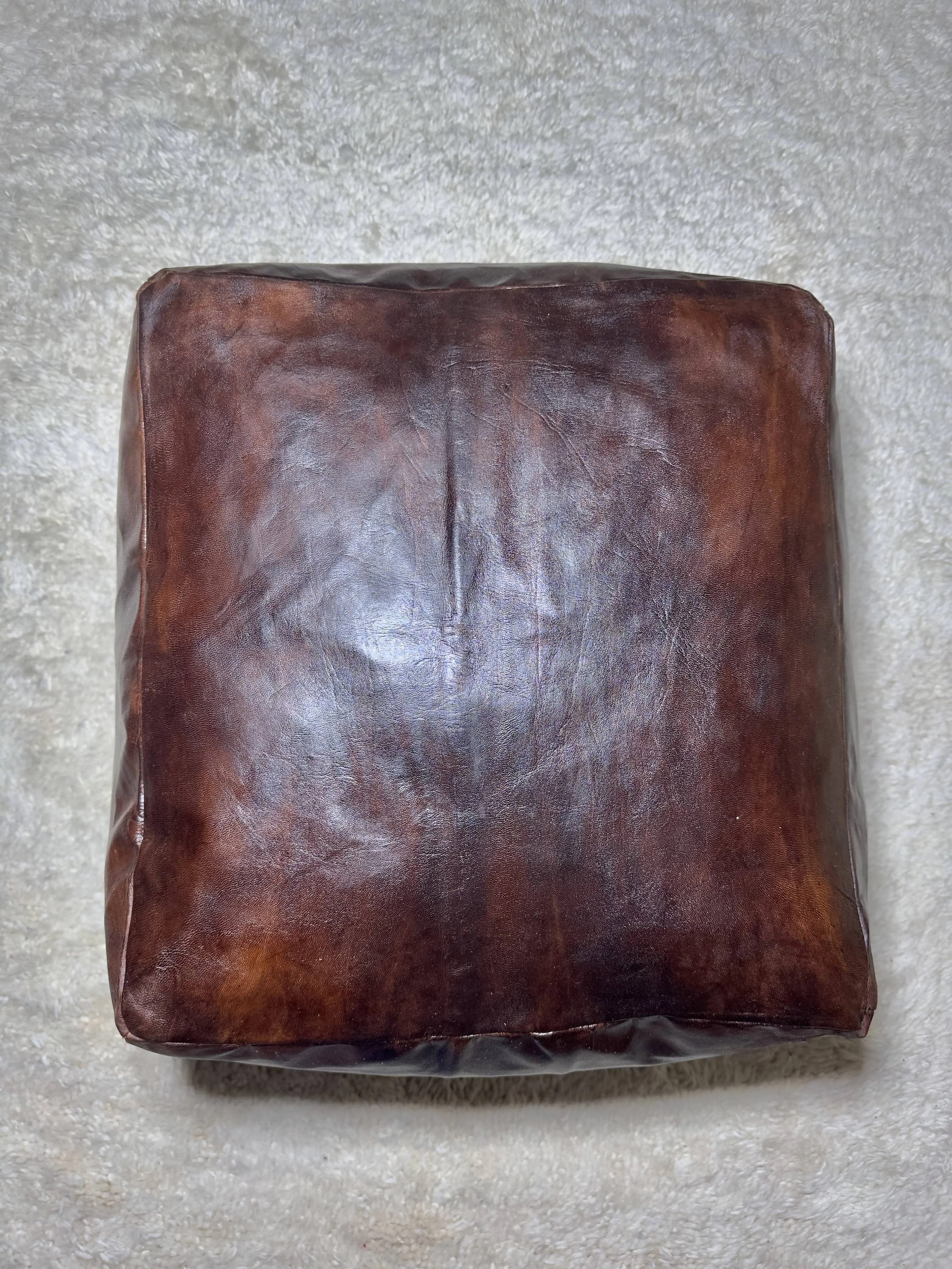 Moroccan Brown Simple Square Pouf: A Timeless Treasure of Berber Craftsmanship