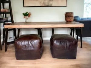 Moroccan Brown Simple Square Pouf: A Timeless Treasure of Berber Craftsmanship