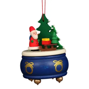 Music Box - Blue Santa - Christmas Tree Decoration (Pre-Order Item)