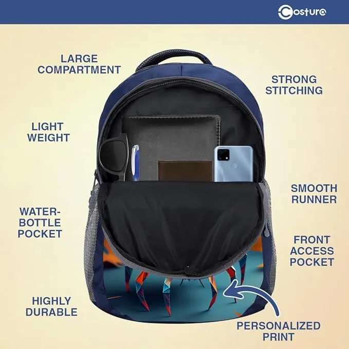MY FAV Personalised Bag Backpack, Printed Customized Bag for Corporate Festival Gift, School, College, Sports, Men, Women Durable Outdoor Travel Lightweight Bag- Blue