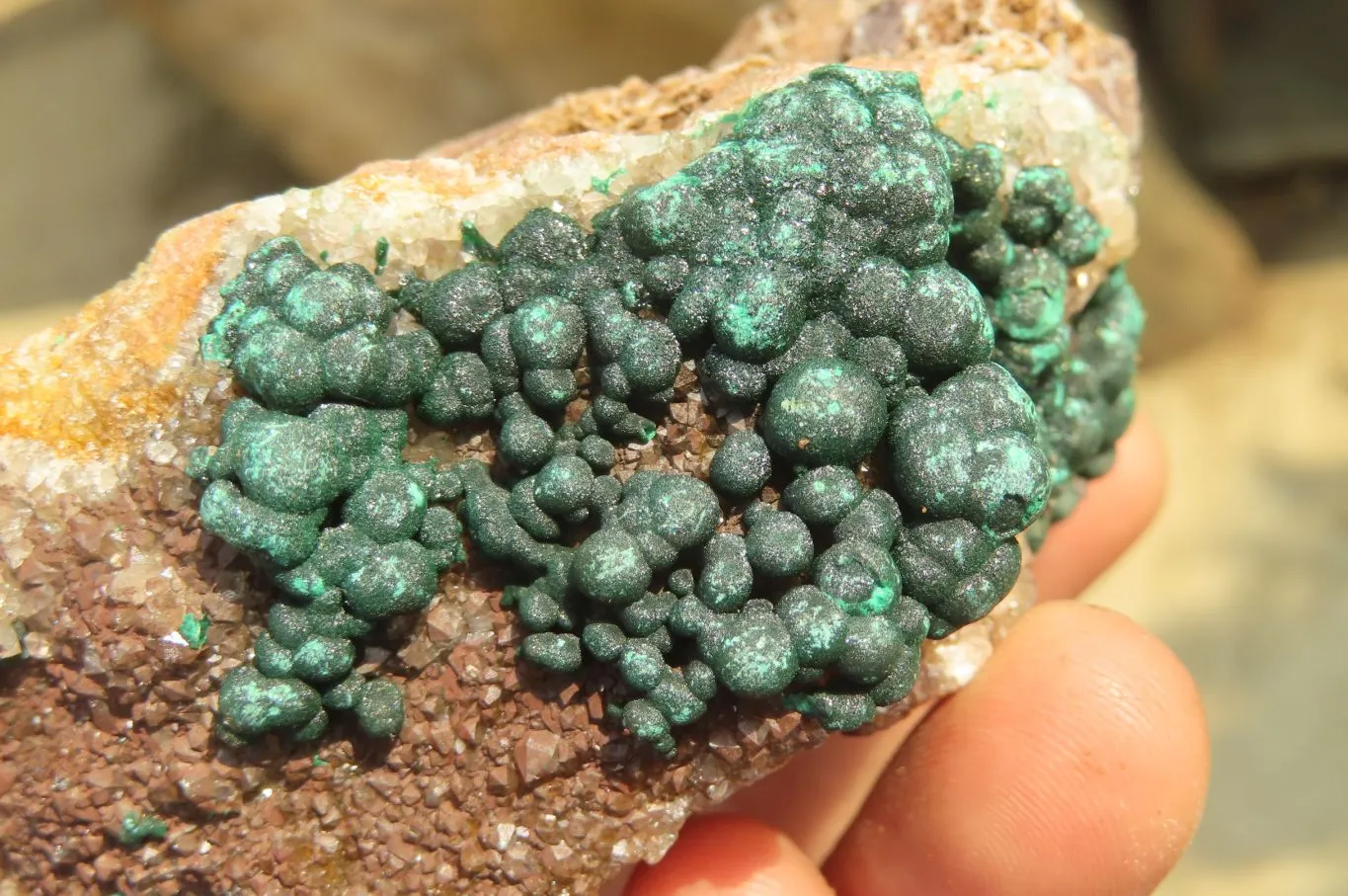 Natural Ball Malachite On Quartz Matrix Specimens x 4 From Kambove, Congo