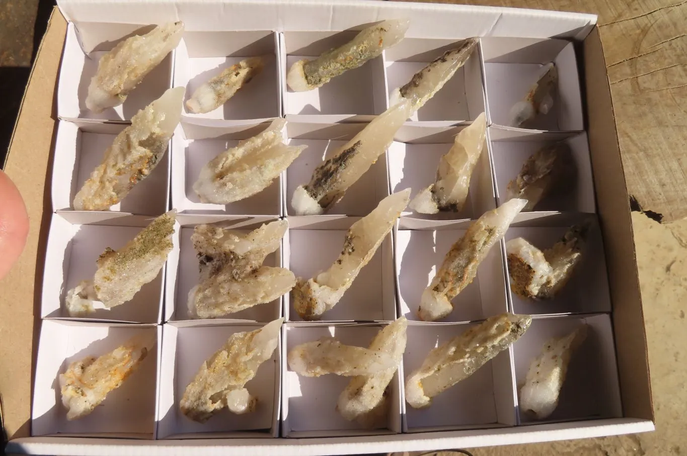 Natural Drusy Quartz Coated Calcite Pseudomorph Specimens x 20 From Alberts Mountain, Lesotho