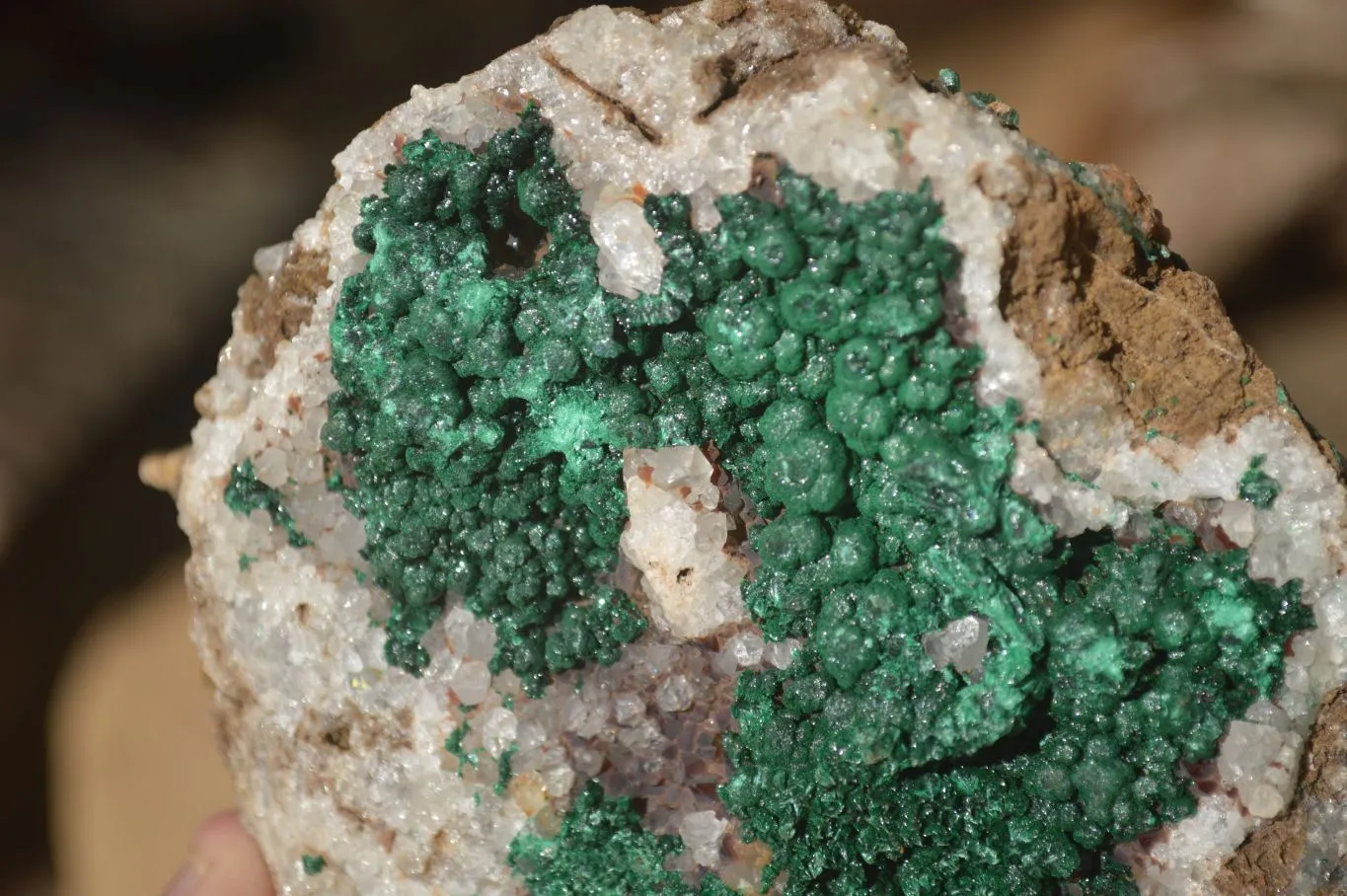 Natural Rare Ball Malachite On Drusy Quartz & Dolomite Matrix Specimens  x 2 From Kambove, Congo