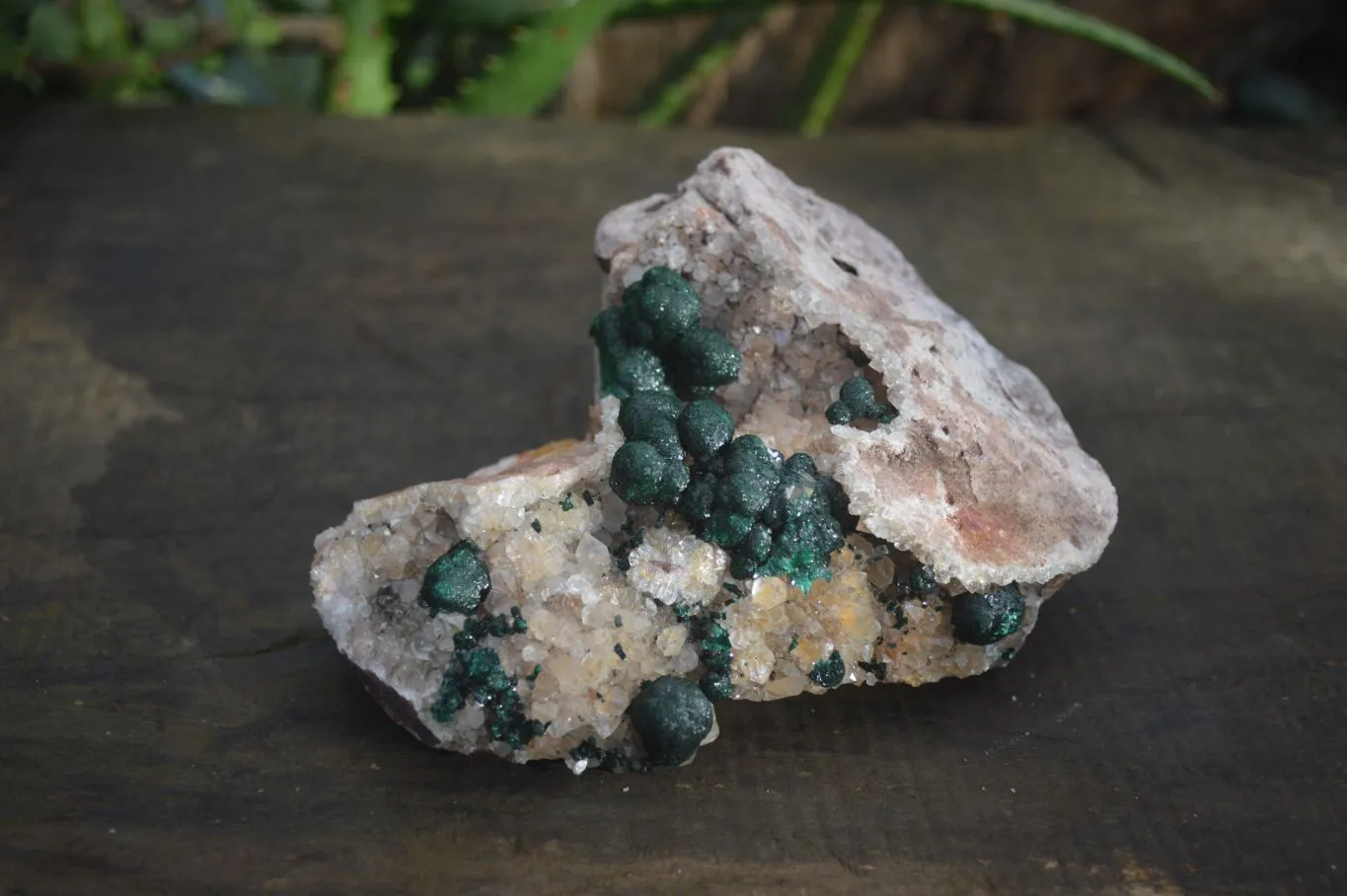 Natural Rare Ball Malachite On Drusy Quartz & Dolomite Matrix  x 1 From Congo