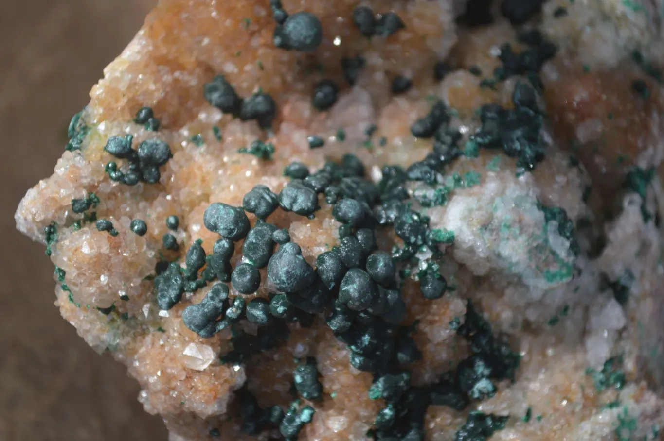 Natural Rare Ball Malachite On Drusy Quartz & Dolomite Matrix  x 2 From Kambove, Congo