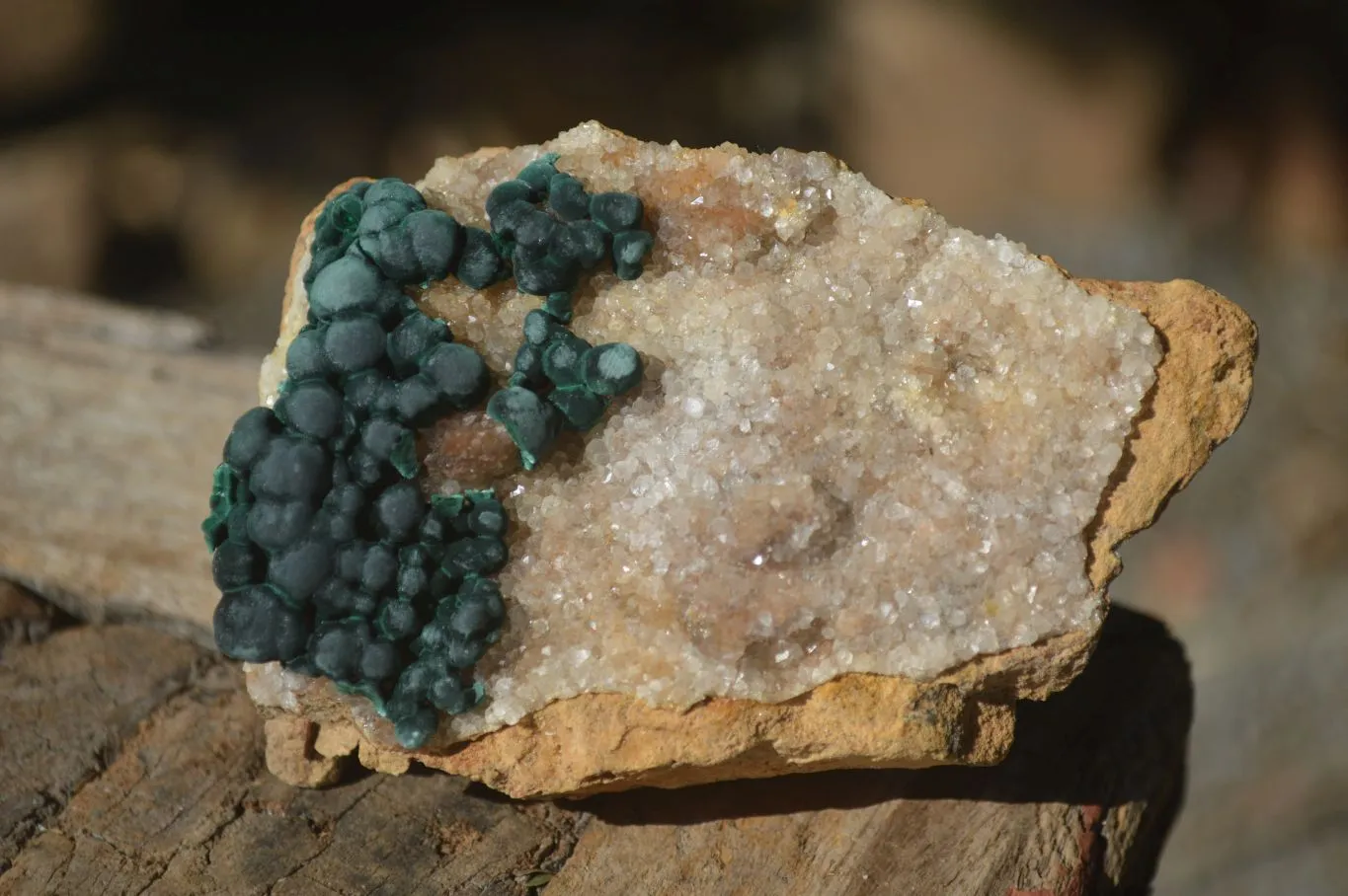 Natural Rare Ball Malachite On Drusy Quartz & Dolomite Matrix  x 6 From Kambove, Congo