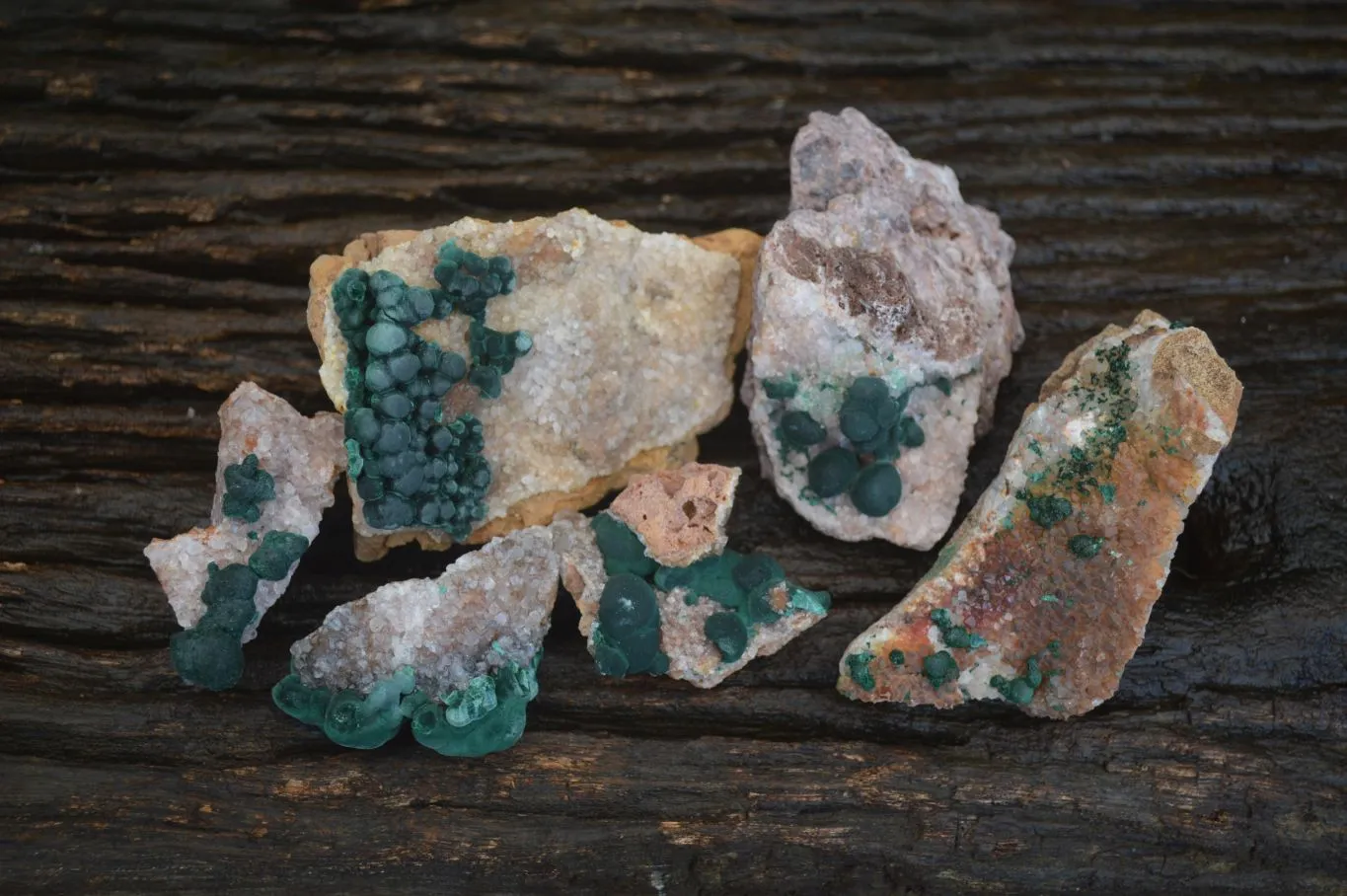 Natural Rare Ball Malachite On Drusy Quartz & Dolomite Matrix  x 6 From Kambove, Congo