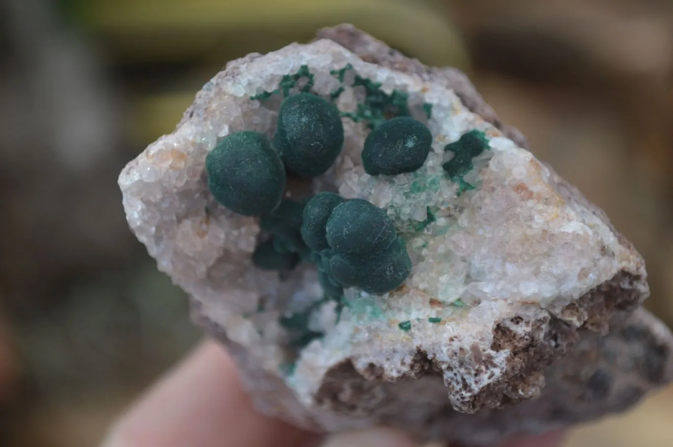 Natural Rare Ball Malachite On Drusy Quartz & Dolomite Matrix  x 6 From Kambove, Congo
