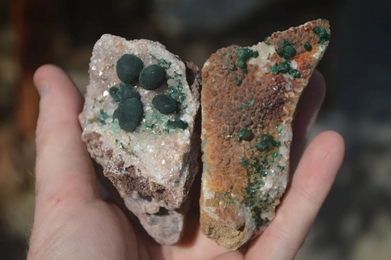 Natural Rare Ball Malachite On Drusy Quartz & Dolomite Matrix  x 6 From Kambove, Congo