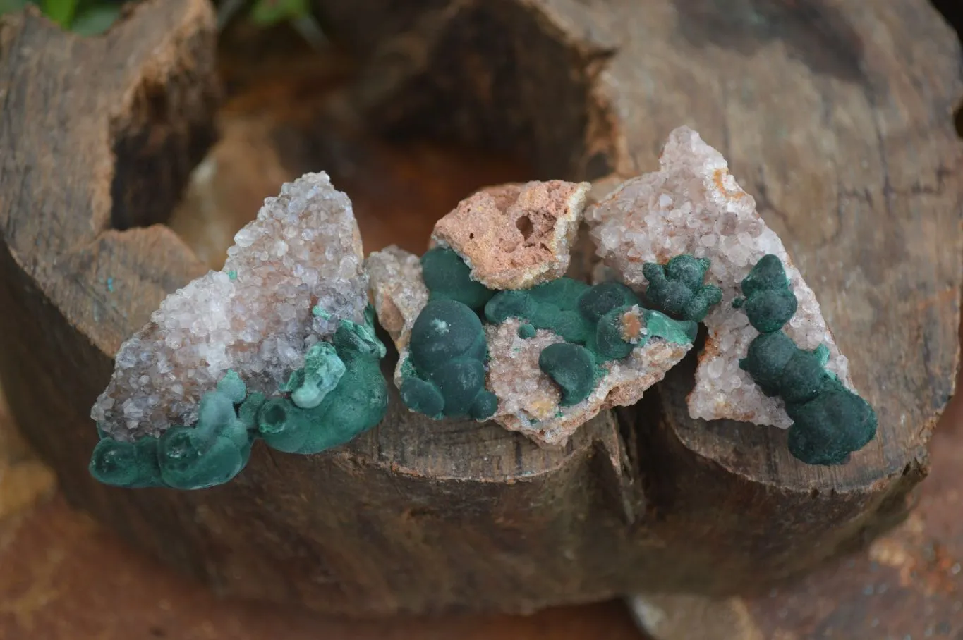 Natural Rare Ball Malachite On Drusy Quartz & Dolomite Matrix  x 6 From Kambove, Congo