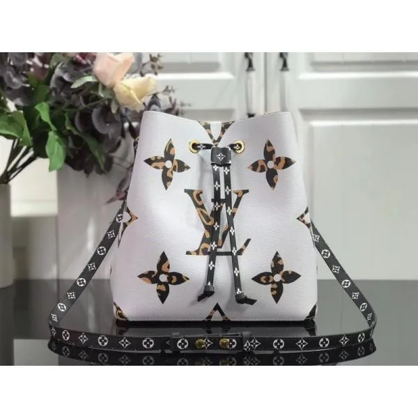 Néonoé Bucket Bag In Animal Print Monogram M44679 White 2019