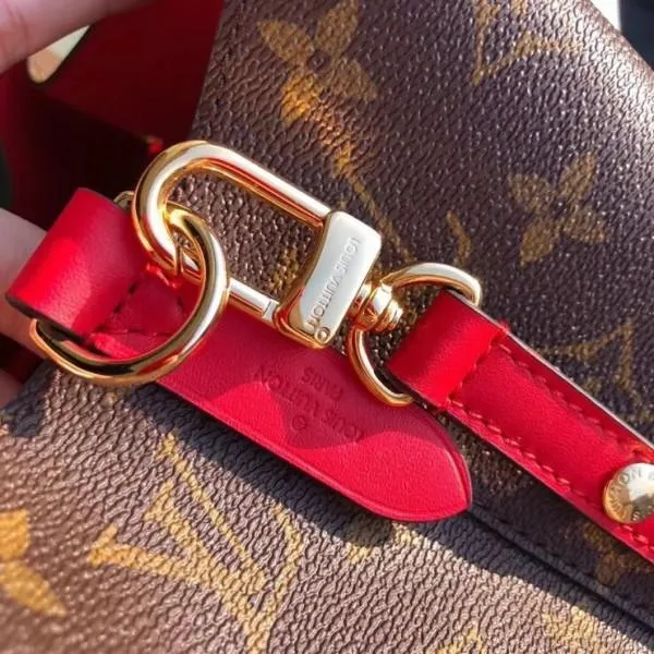 Néonoé Monogram Canvas Bucket Bag Red 2018