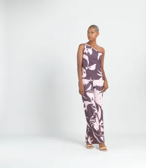 One Shoulder Top - Floral Stem: PINK/COCO