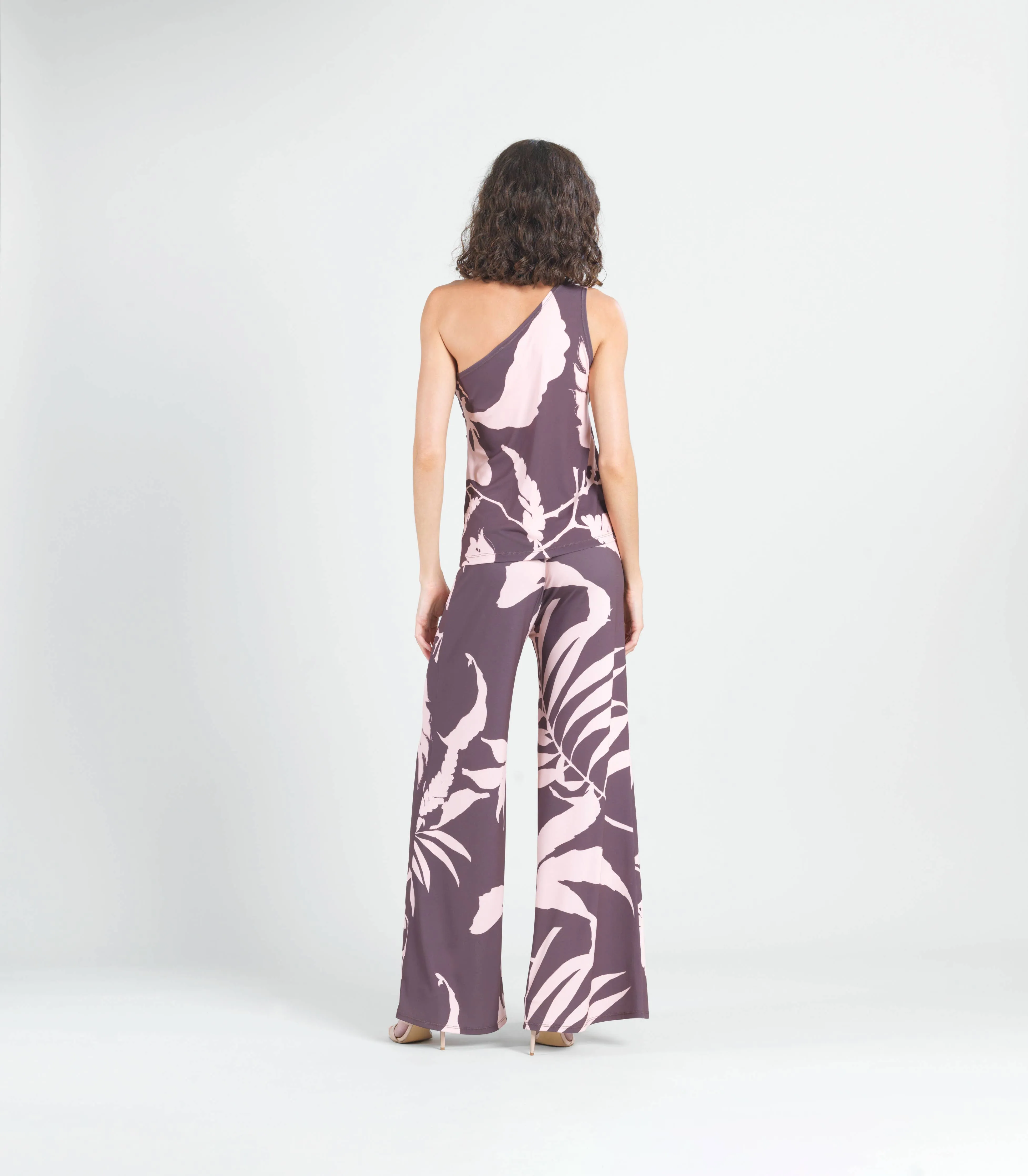 One Shoulder Top - Floral Stem: PINK/COCO