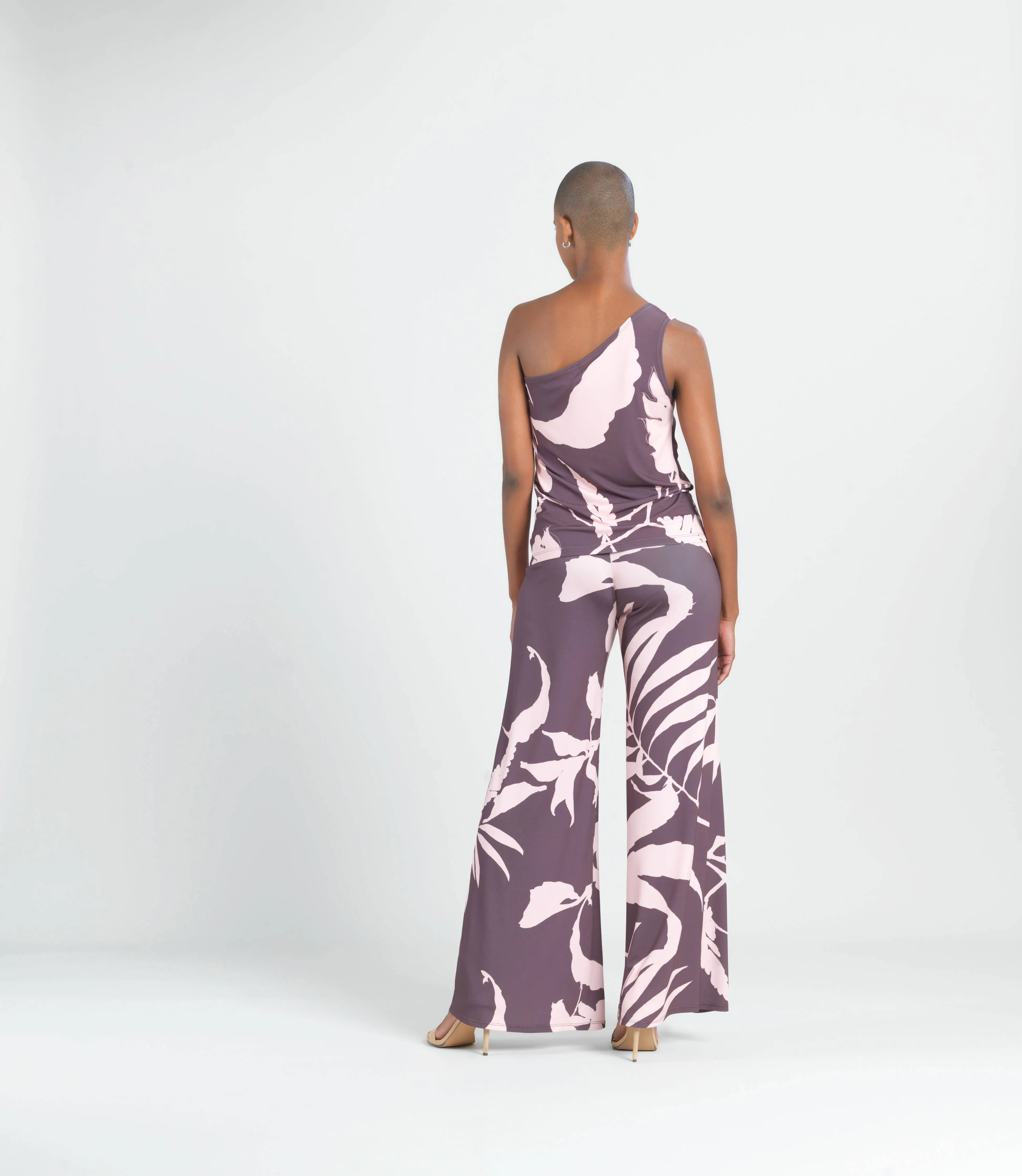One Shoulder Top - Floral Stem: PINK/COCO