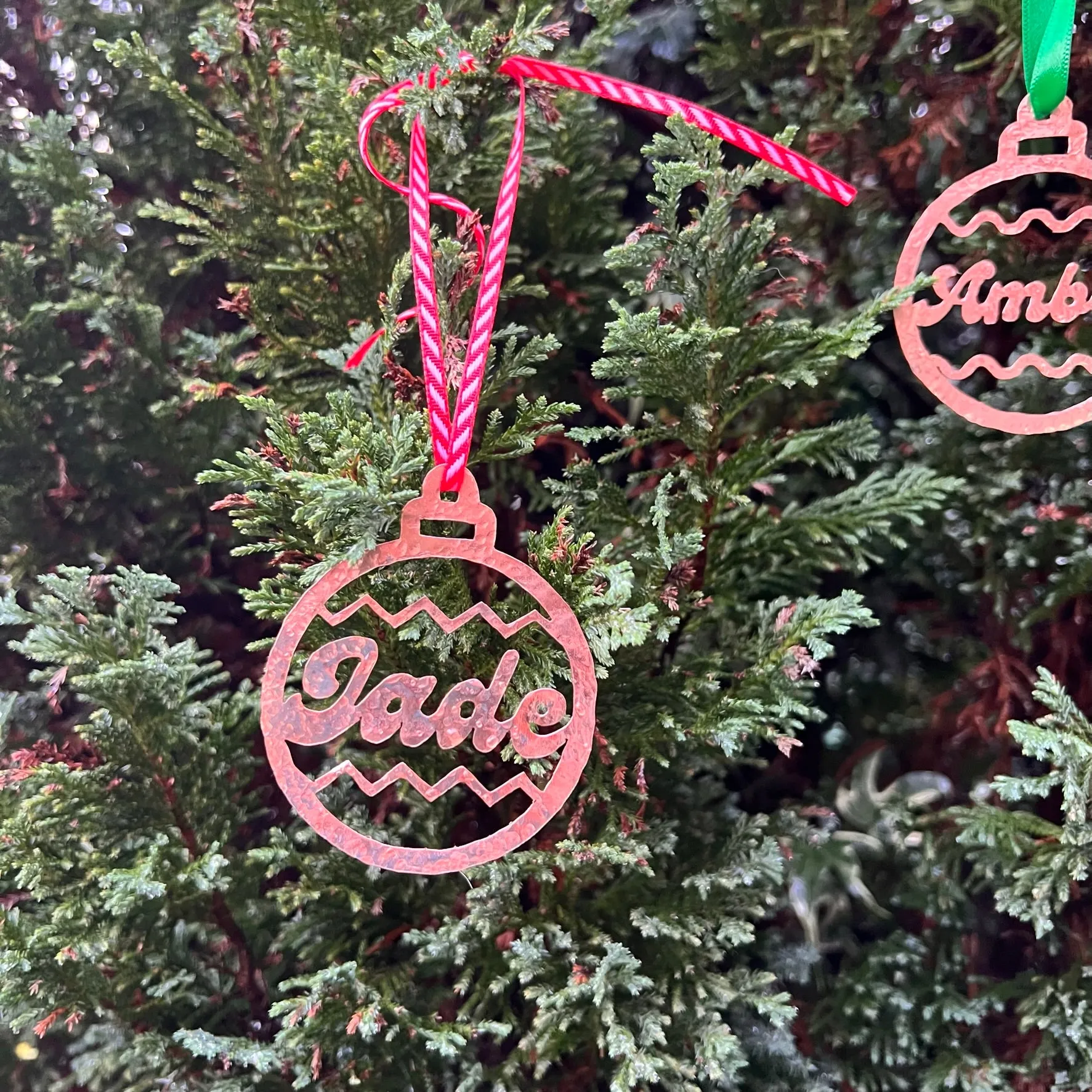 Personalised Copper Christmas Decoration