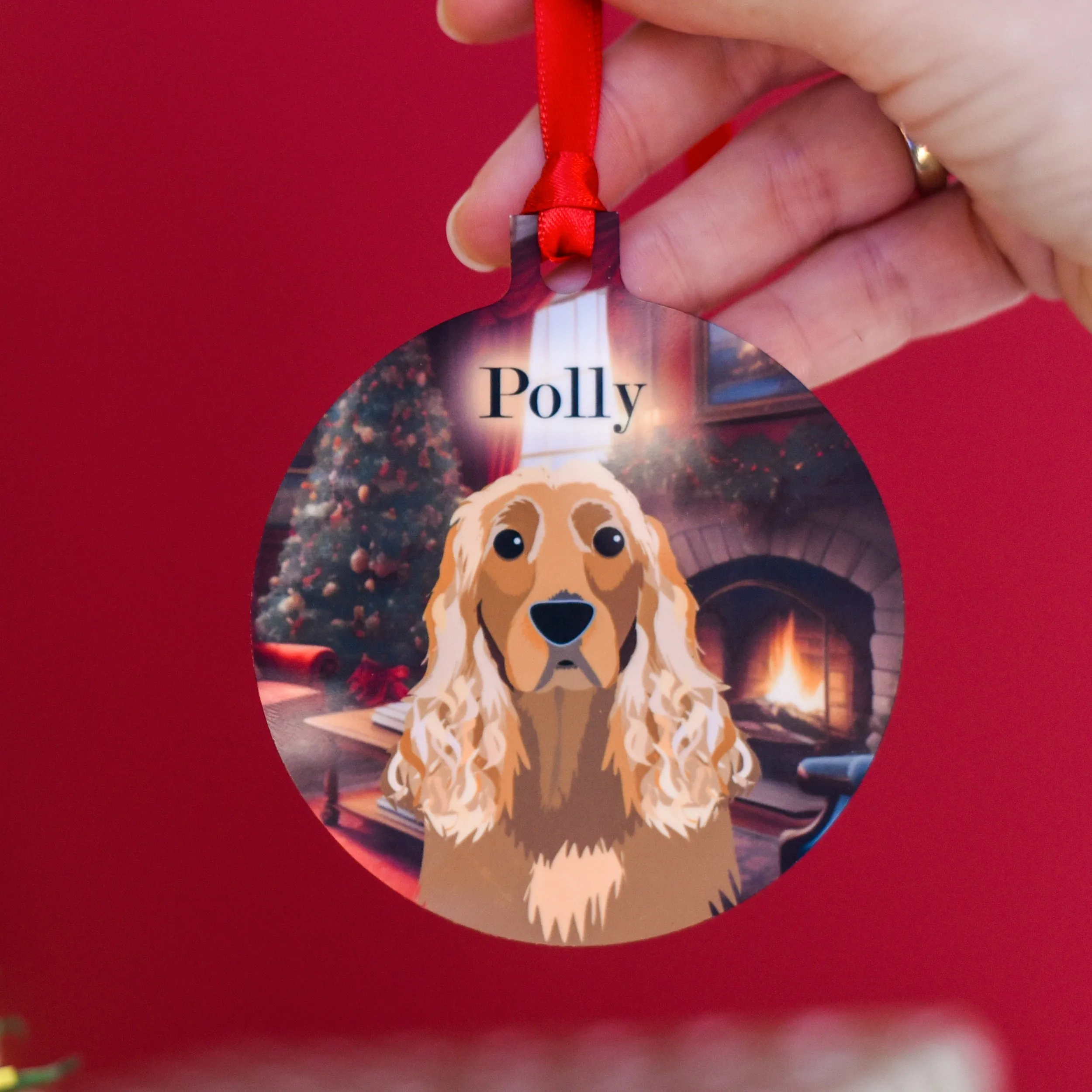 Personalised Dog Traditional Christmas Scene Decoration