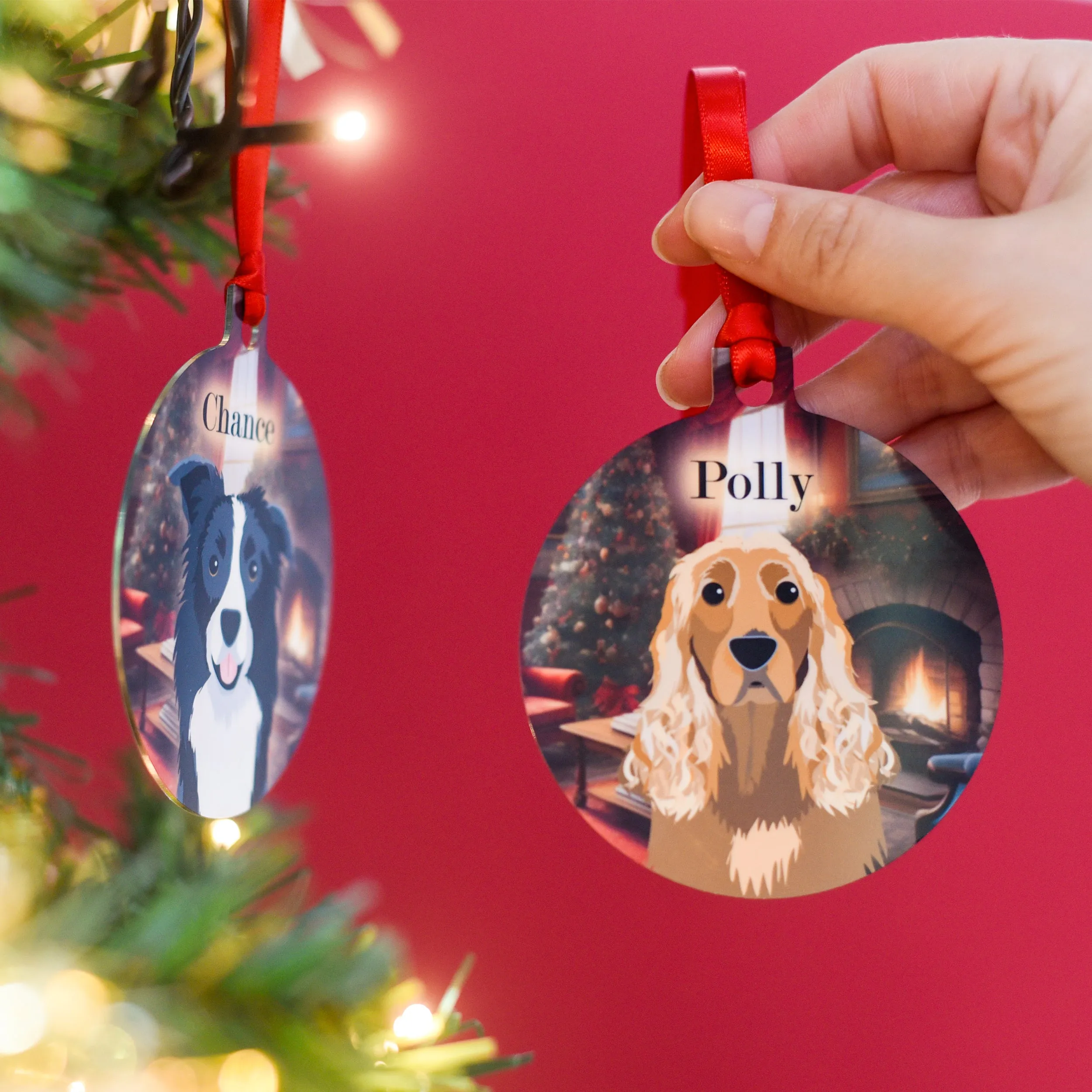 Personalised Dog Traditional Christmas Scene Decoration