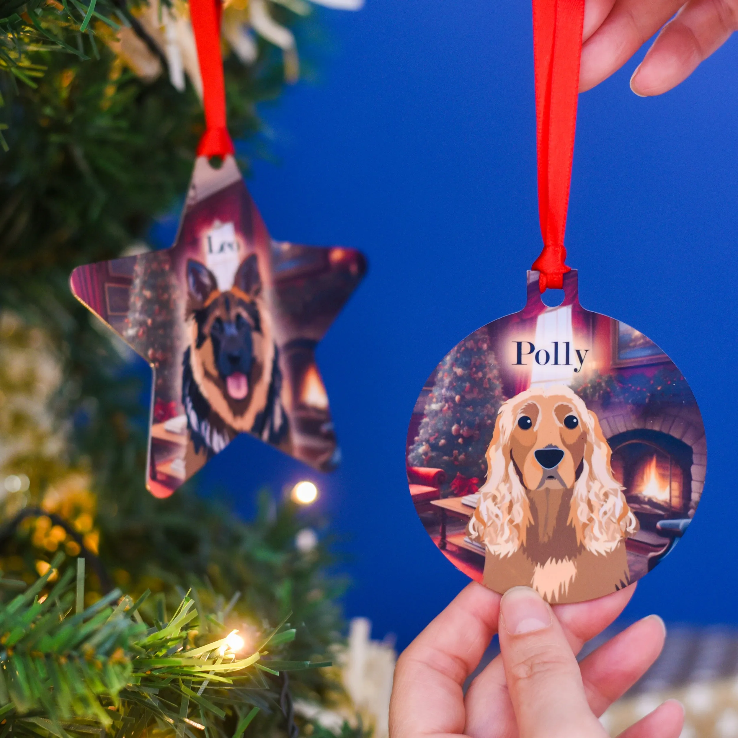 Personalised Dog Traditional Christmas Scene Decoration