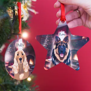 Personalised Dog Traditional Christmas Scene Decoration